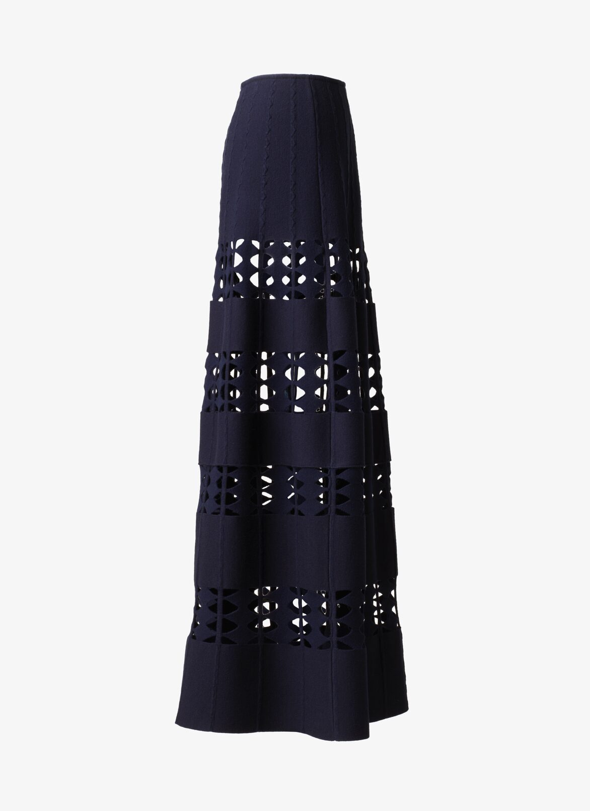 Long Flared Knitted Skirt ALAÏA NIGHT BLUE LONG FLARED KNITTED SKIRT